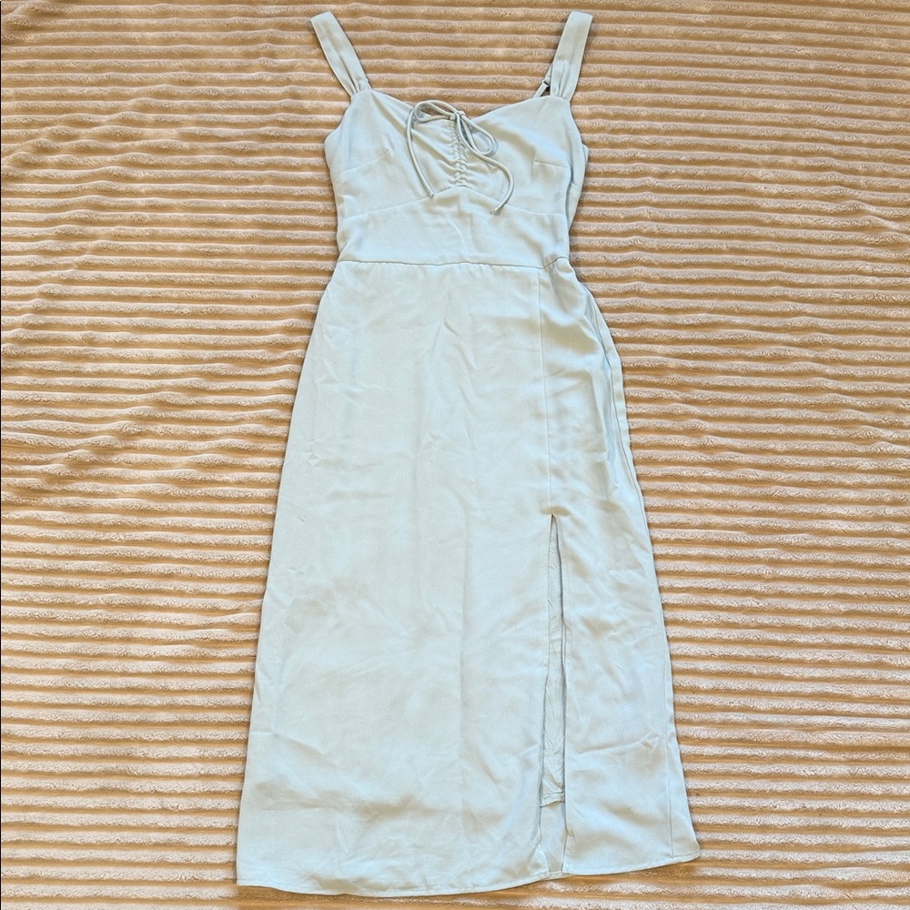 Love Tree Mint Green Midi Dress with Slit